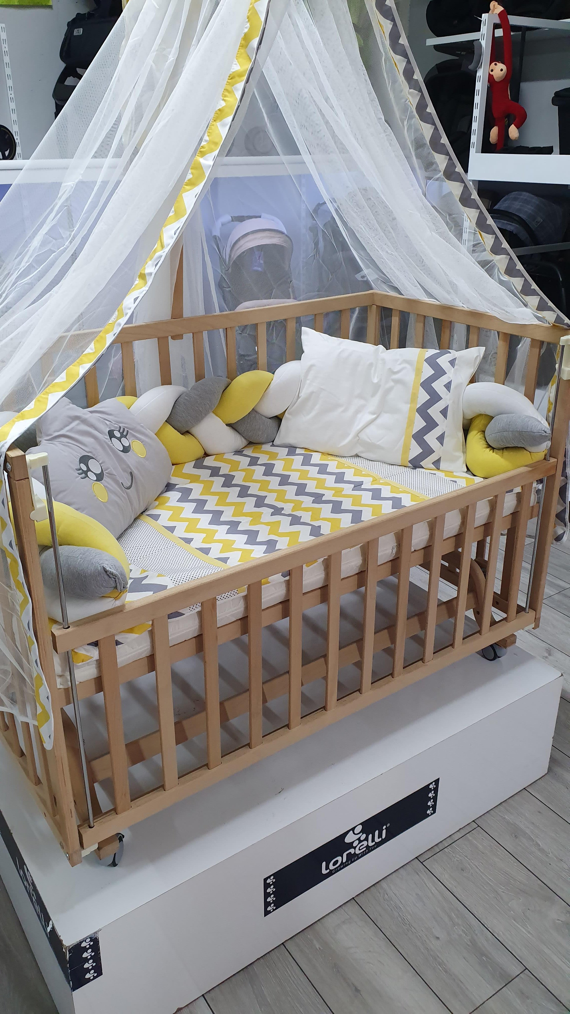 ABC Baby Zigzag 60x120 Beşik Uyku Seti - Sarı Gri