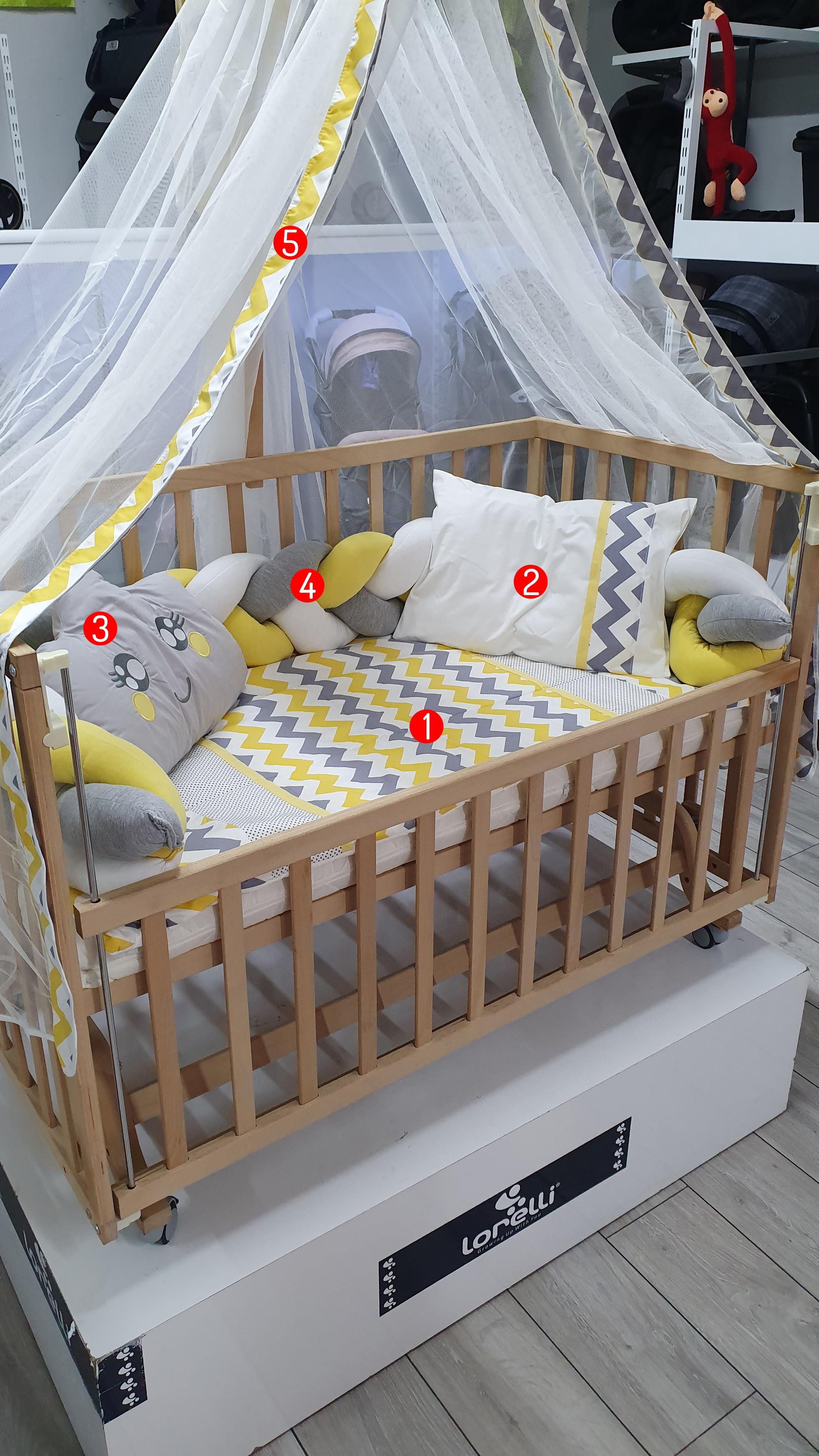 ABC Baby Zigzag 60x120 Beşik Uyku Seti - Sarı Gri