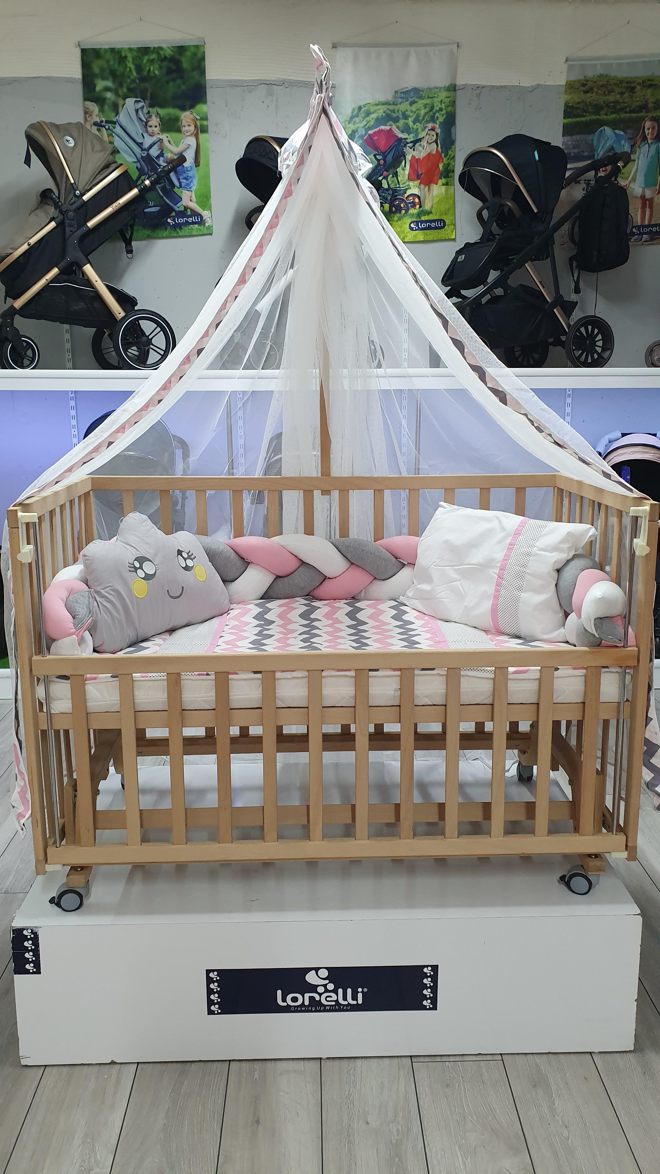 ABC Baby Zigzag 60x120 Beşik Uyku Seti - Pembe Gri