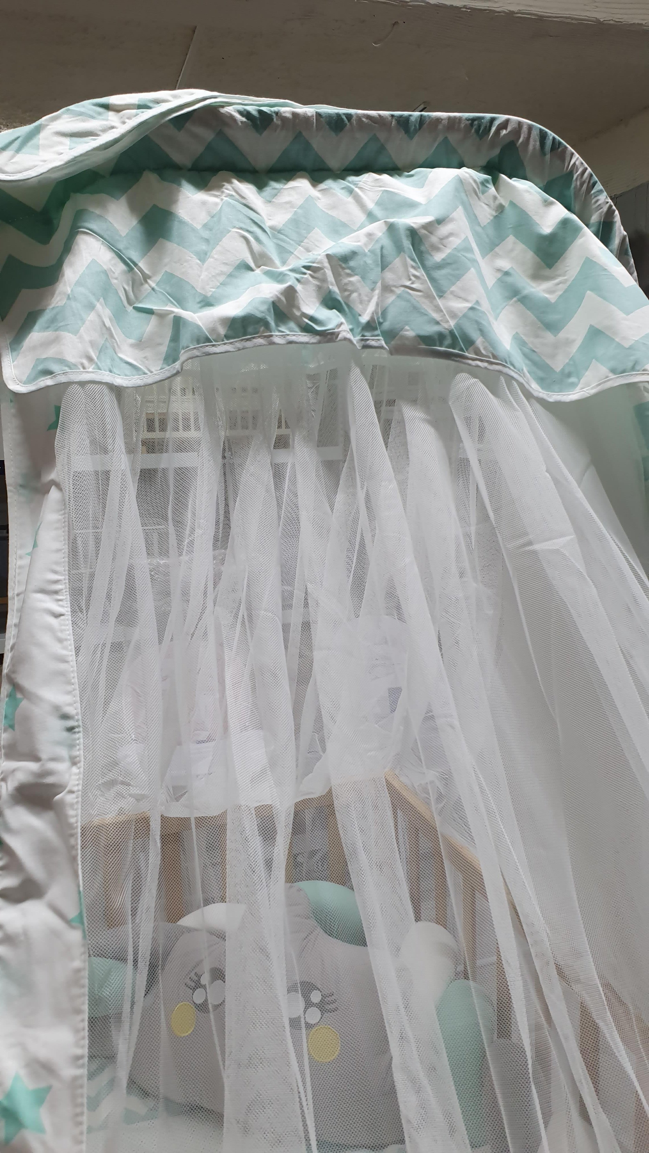ABC Baby Zigzag 60x120 Beşik Uyku Seti - Yeşil Beyaz