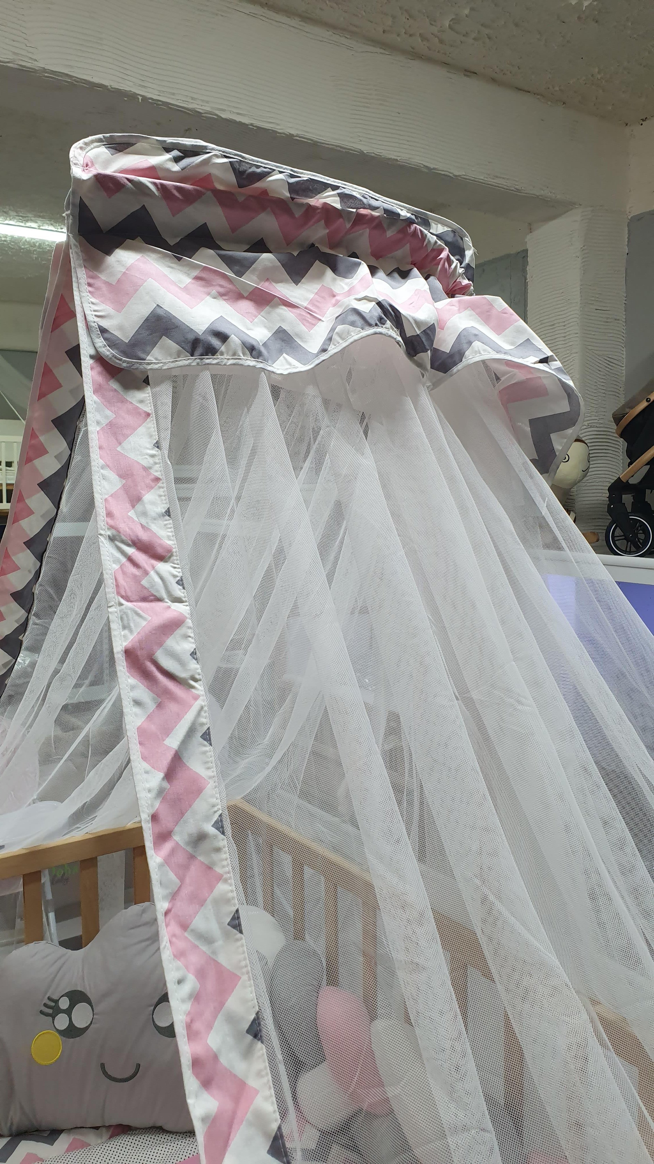 ABC Baby Zigzag 60x120 Beşik Uyku Seti - Pembe Gri