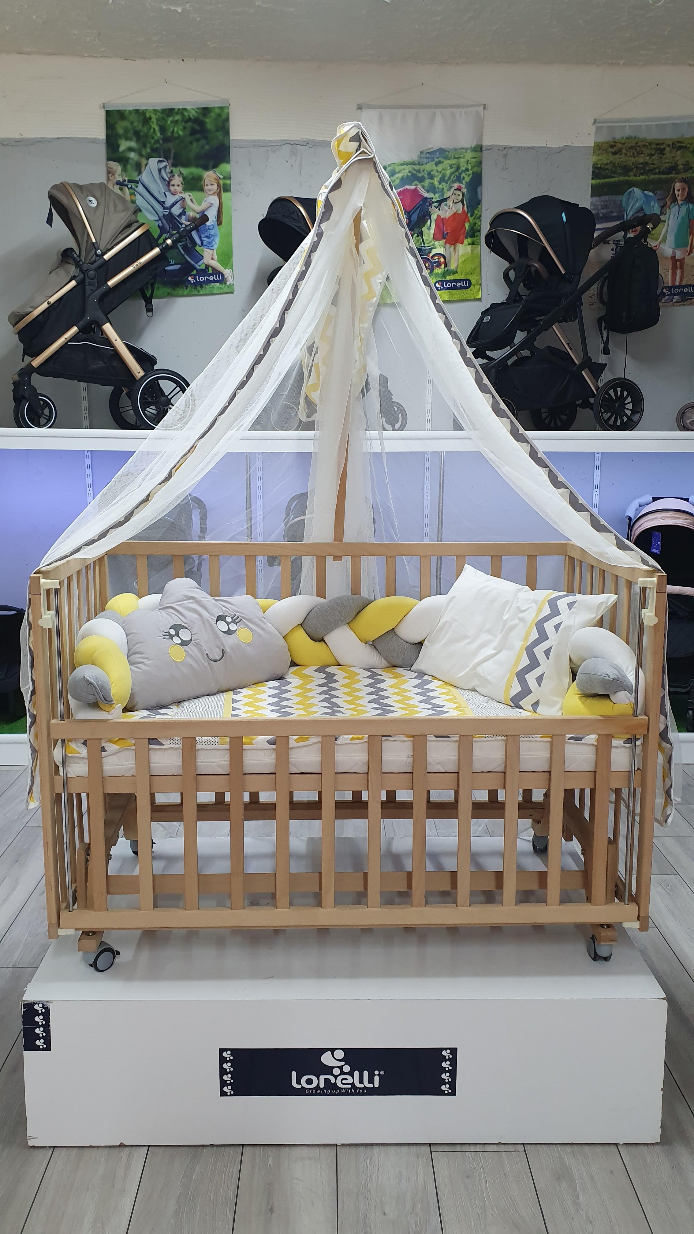 ABC Baby Zigzag 60x120 Beşik Uyku Seti - Sarı Gri