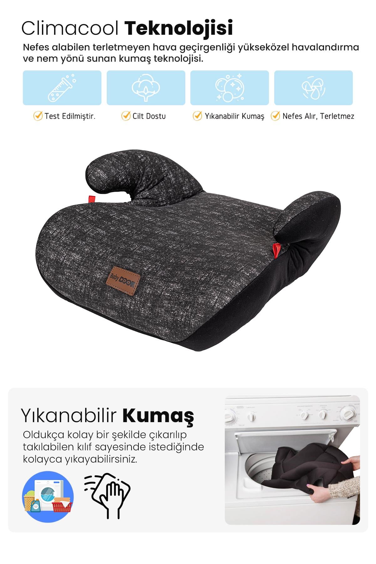 Babydoor Motto 15-36 KG Yükseltici Oto Koltuğu Ultra Comfort Yükseltici - Siyah