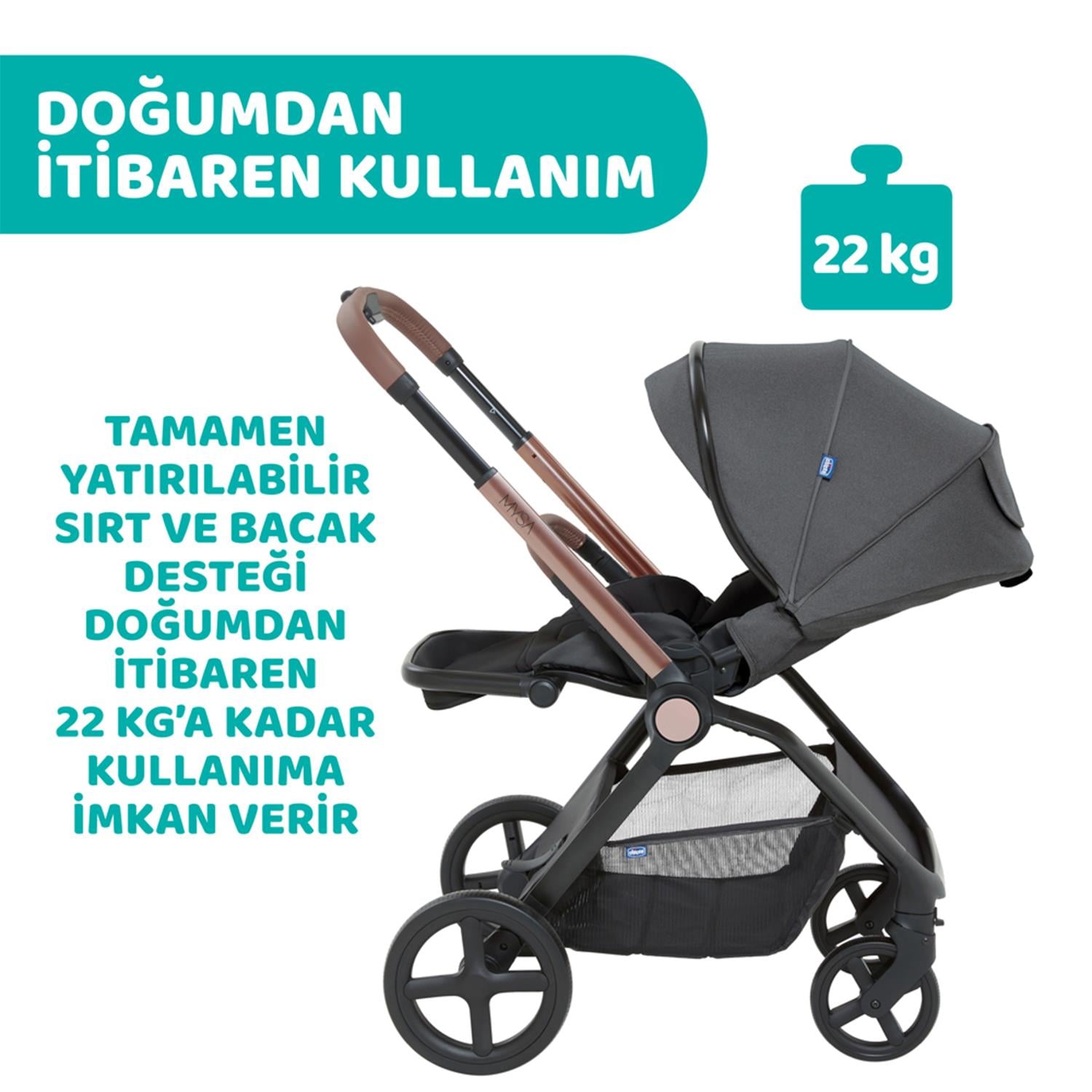 Chicco Mysa Bebek Arabası - Silver Grey