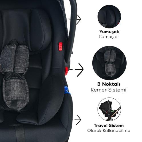 Coolbaby Ana Kucağı & Oto Koltuğu - Black