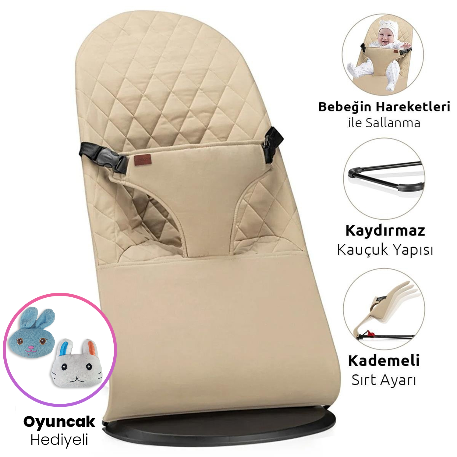 Coolbaby Crazy Hareket Ettikçe Sallanabilen Ana Kucağı - Bej