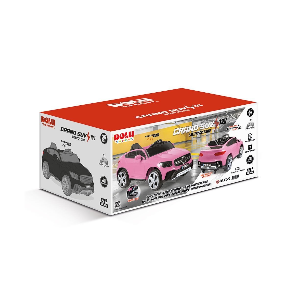 Dolu Grand Suv 12V Akülü Araba Dolu Oyuncak Pembe