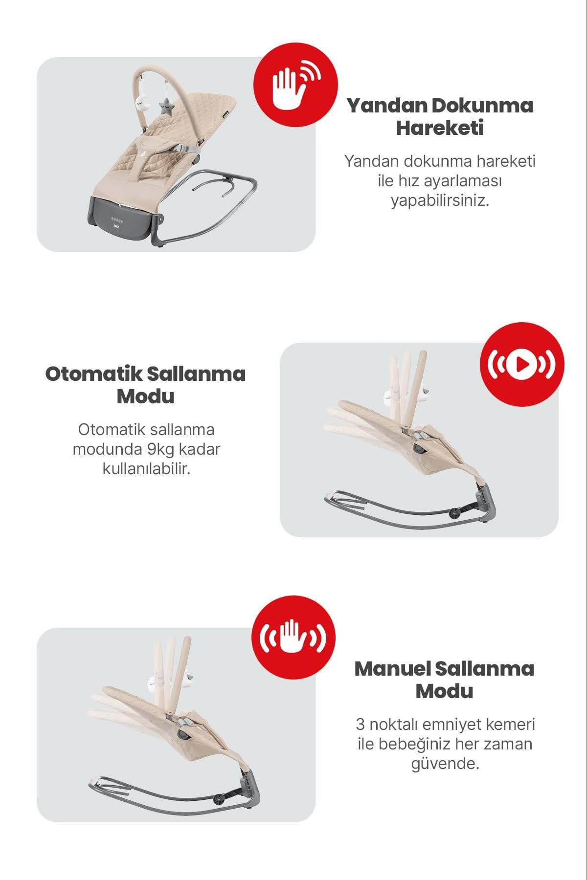 Kanz Robin Elektrikli Ana Kucağı  Khakı