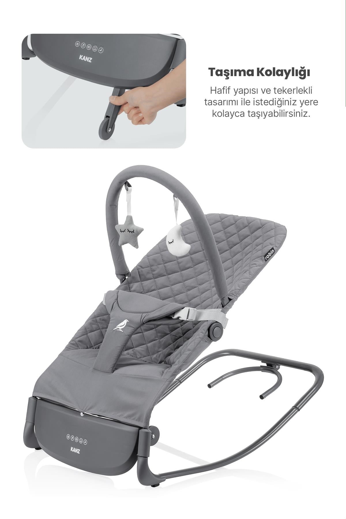 Kanz Robin Elektrikli Ana Kucağı Cool Grey