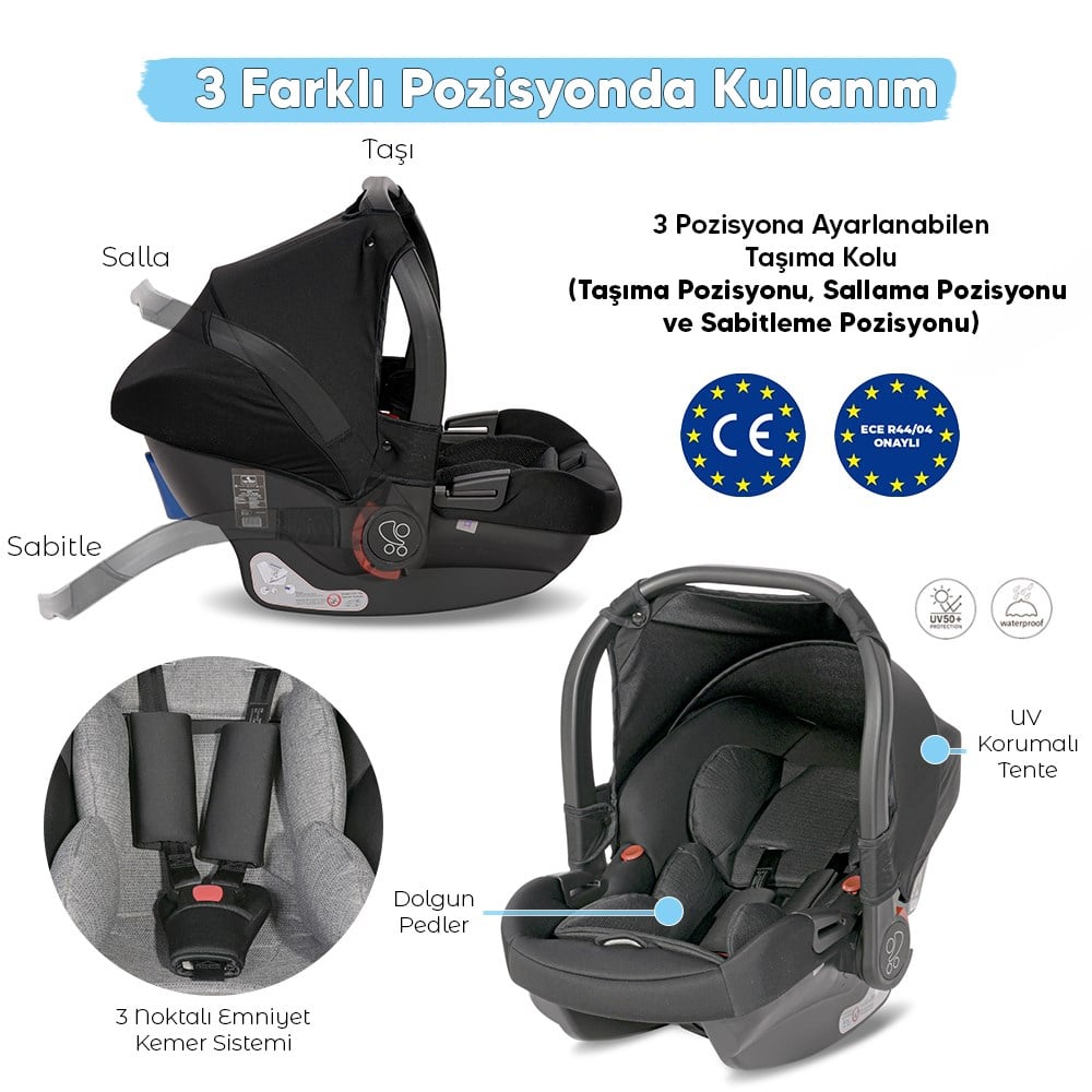 Lorelli Aria Travel Sistem Bebek Arabası - Grey
