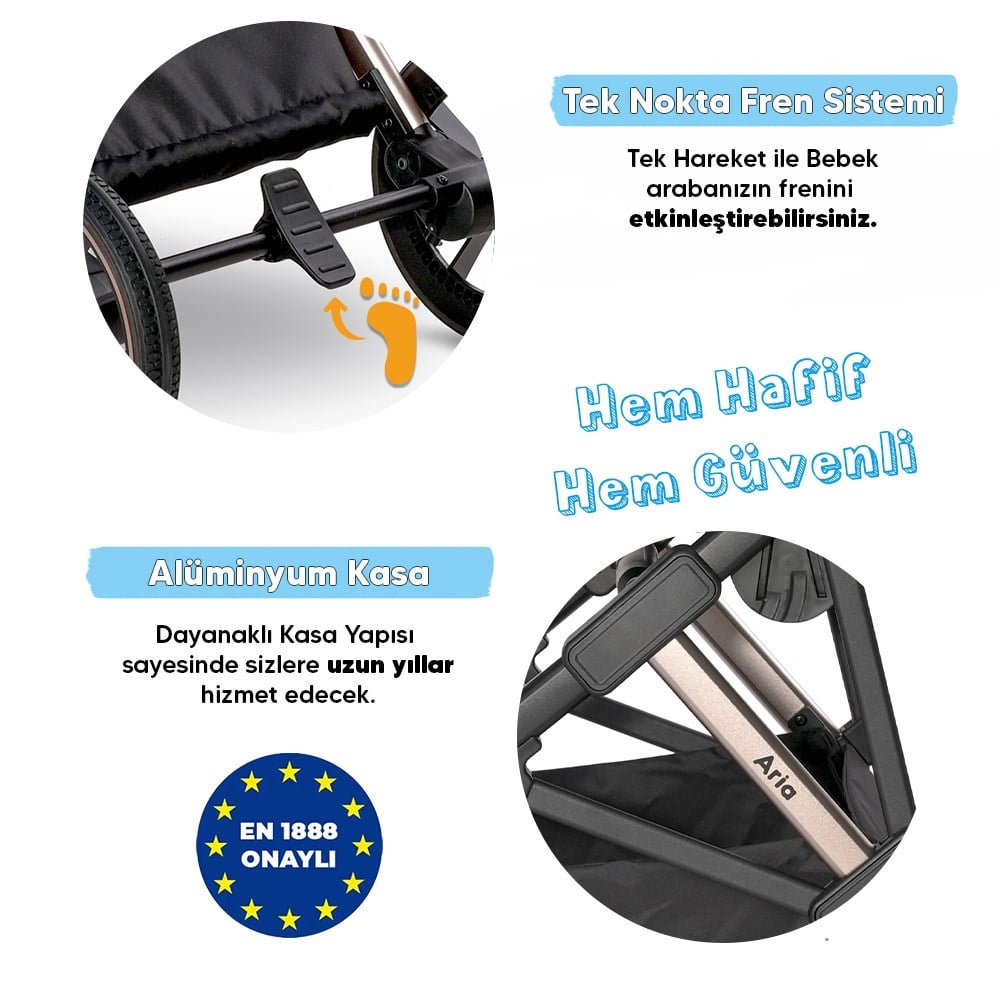 Lorelli Aria Travel Sistem Bebek Arabası - Grey