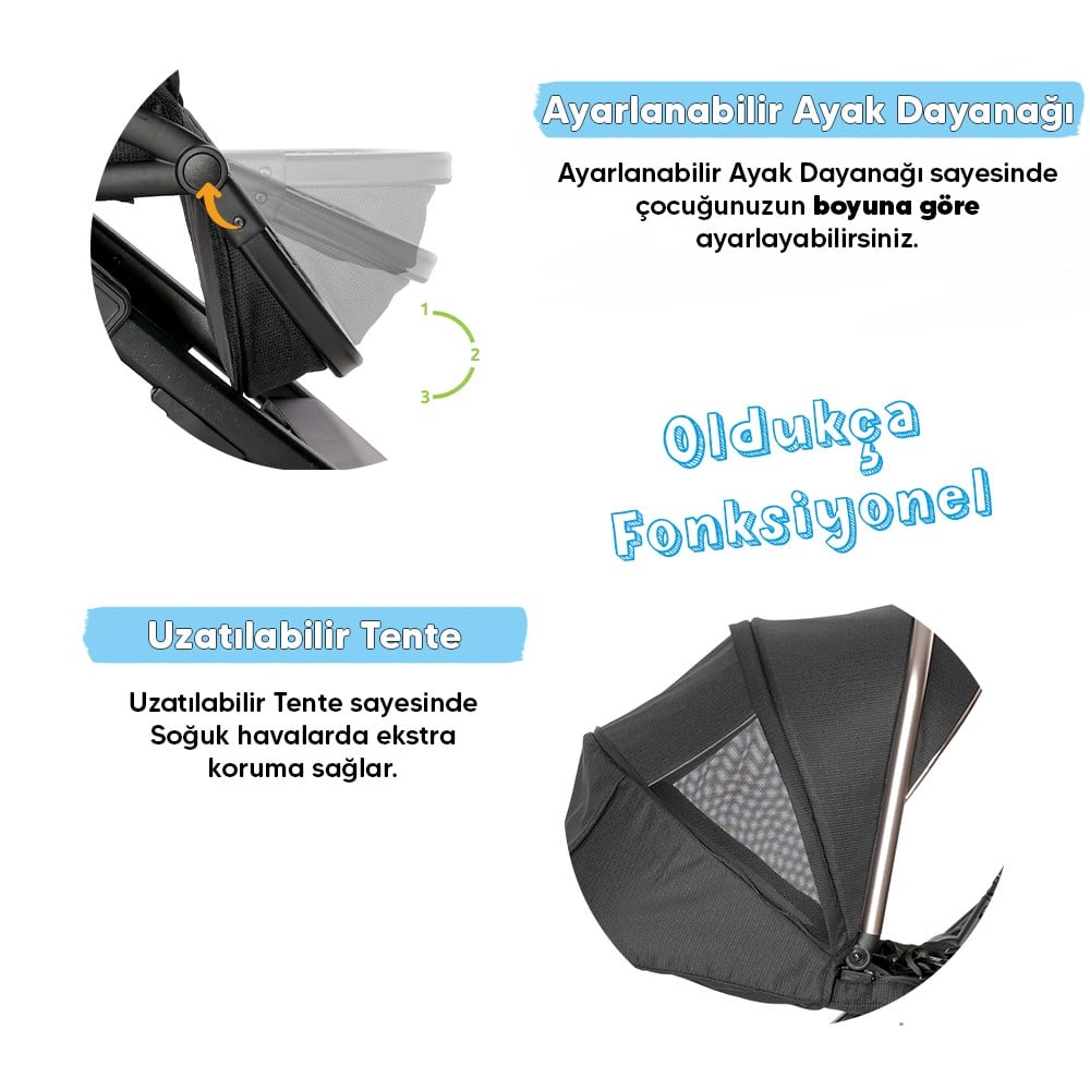 Lorelli Aria Travel Sistem Bebek Arabası - Grey