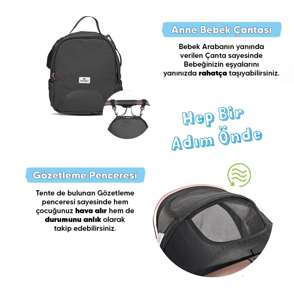 Lorelli Aria Travel Sistem Bebek Arabası - Grey