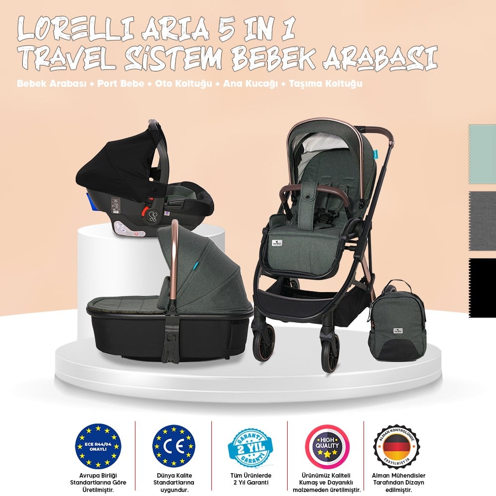 Lorelli Aria Travel Sistem Bebek Arabası - Grey