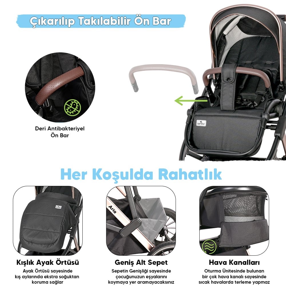 Lorelli Aria Travel Sistem Bebek Arabası - Grey