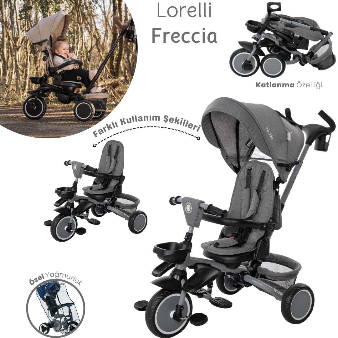 Lorelli Freccia Katlanabilir Çift Yönlü Üç Tekerlekli Bisiklet -Grey Black