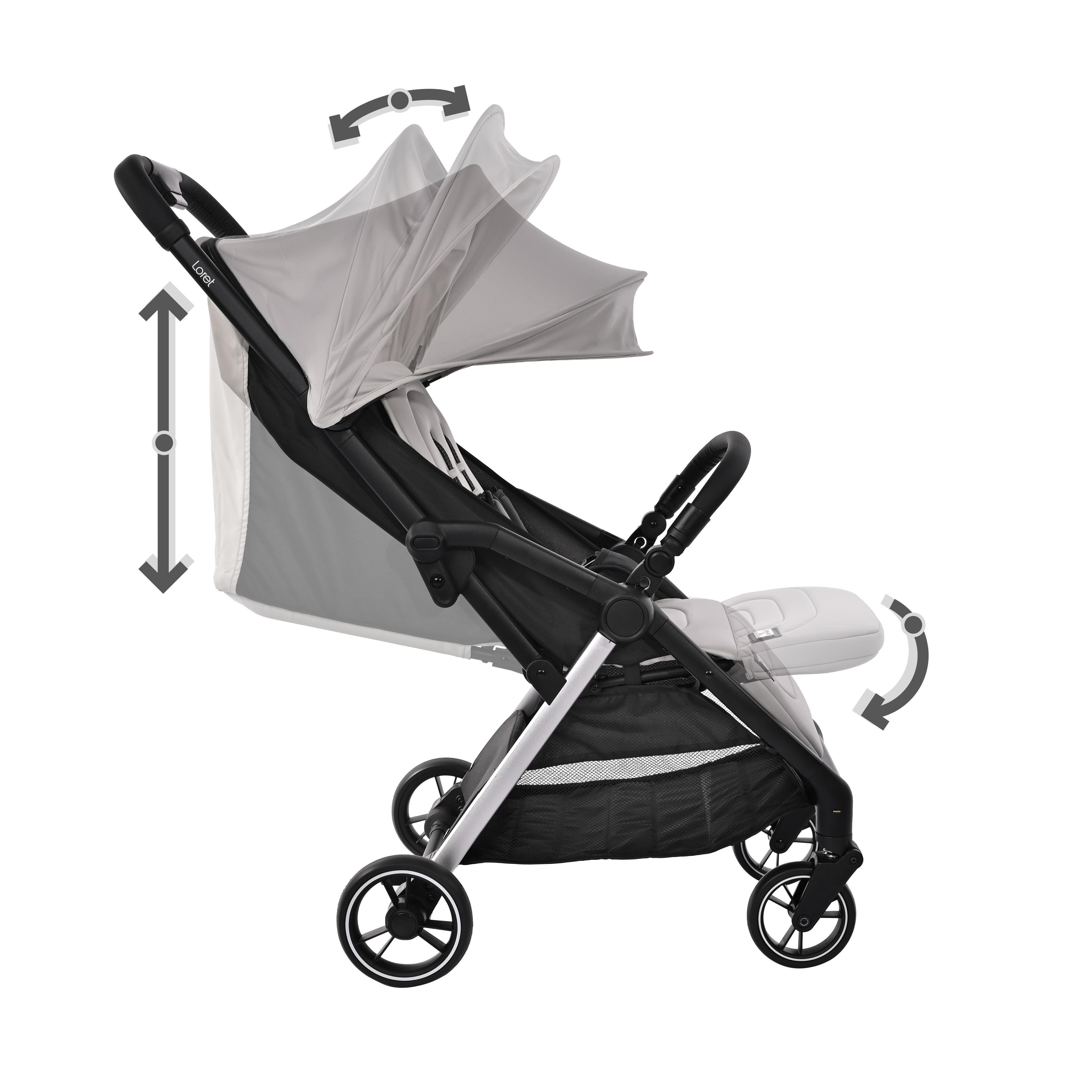 Lorelli Loret Otomatik Katlanan Bebek Arabası - Black