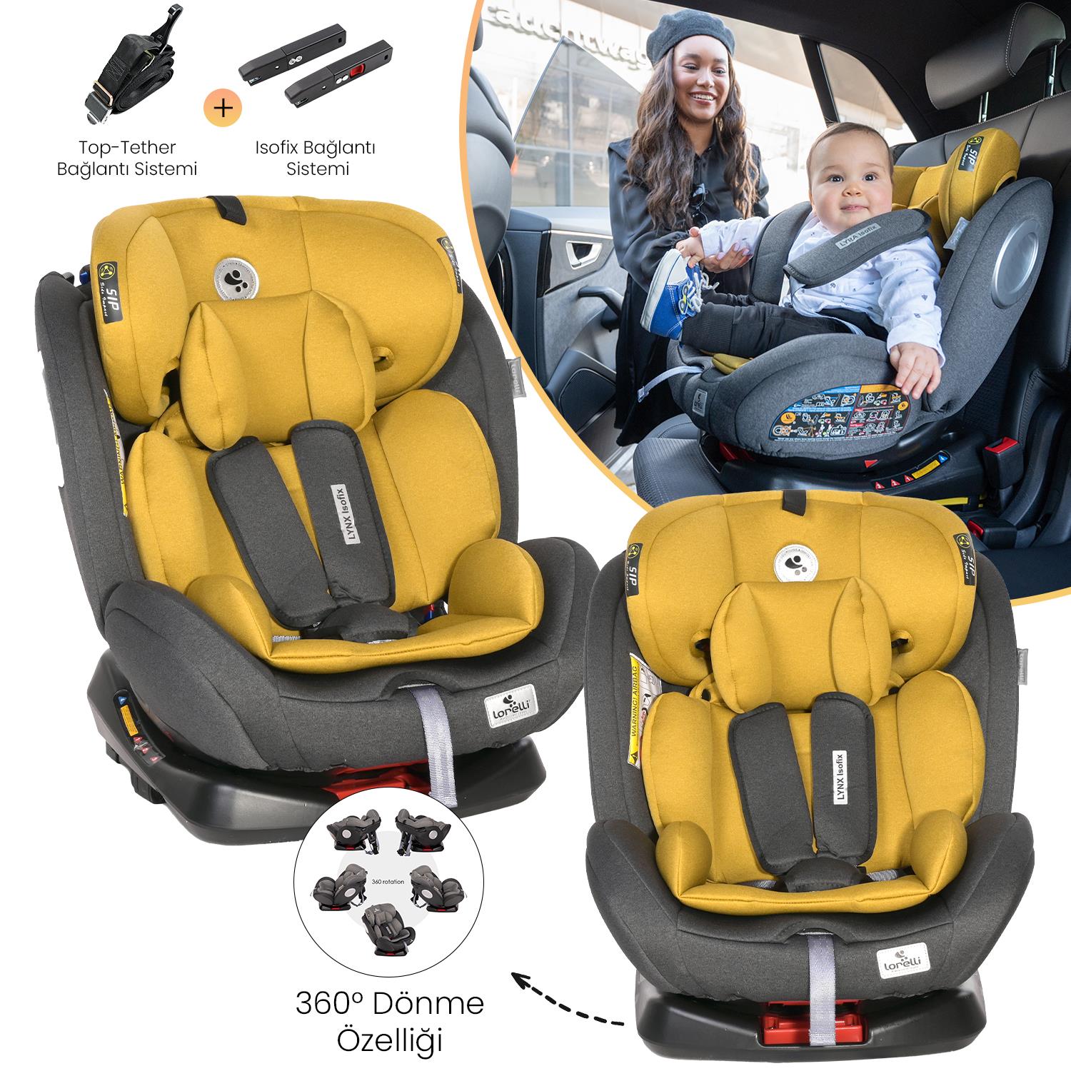 Lorelli Lyra 0-36Kg İsofix Oto Koltuğu - Black&Lemon Curry