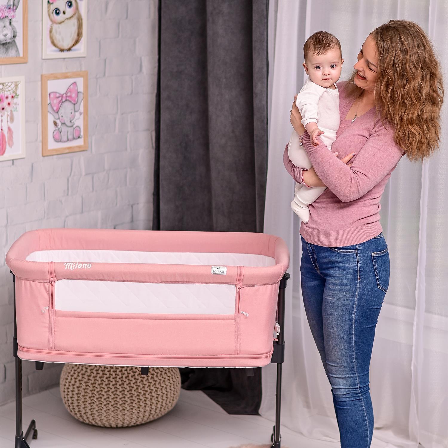 Lorelli Milano 2 in 1 Anne Yanı Beşik - Grey Elephant