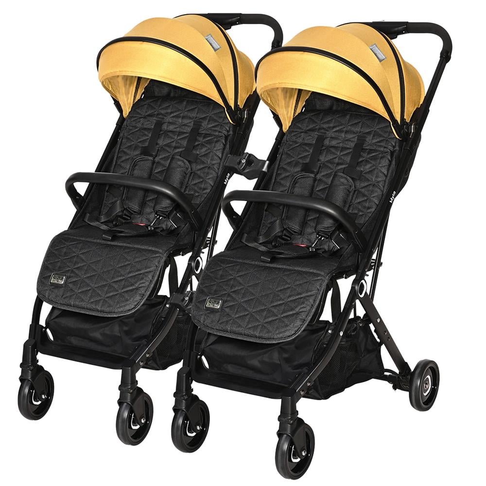 Lorelli Myla Ayrılıp Birleşebilen Kabin Set İkiz Bebek Arabası - Lemon Curry