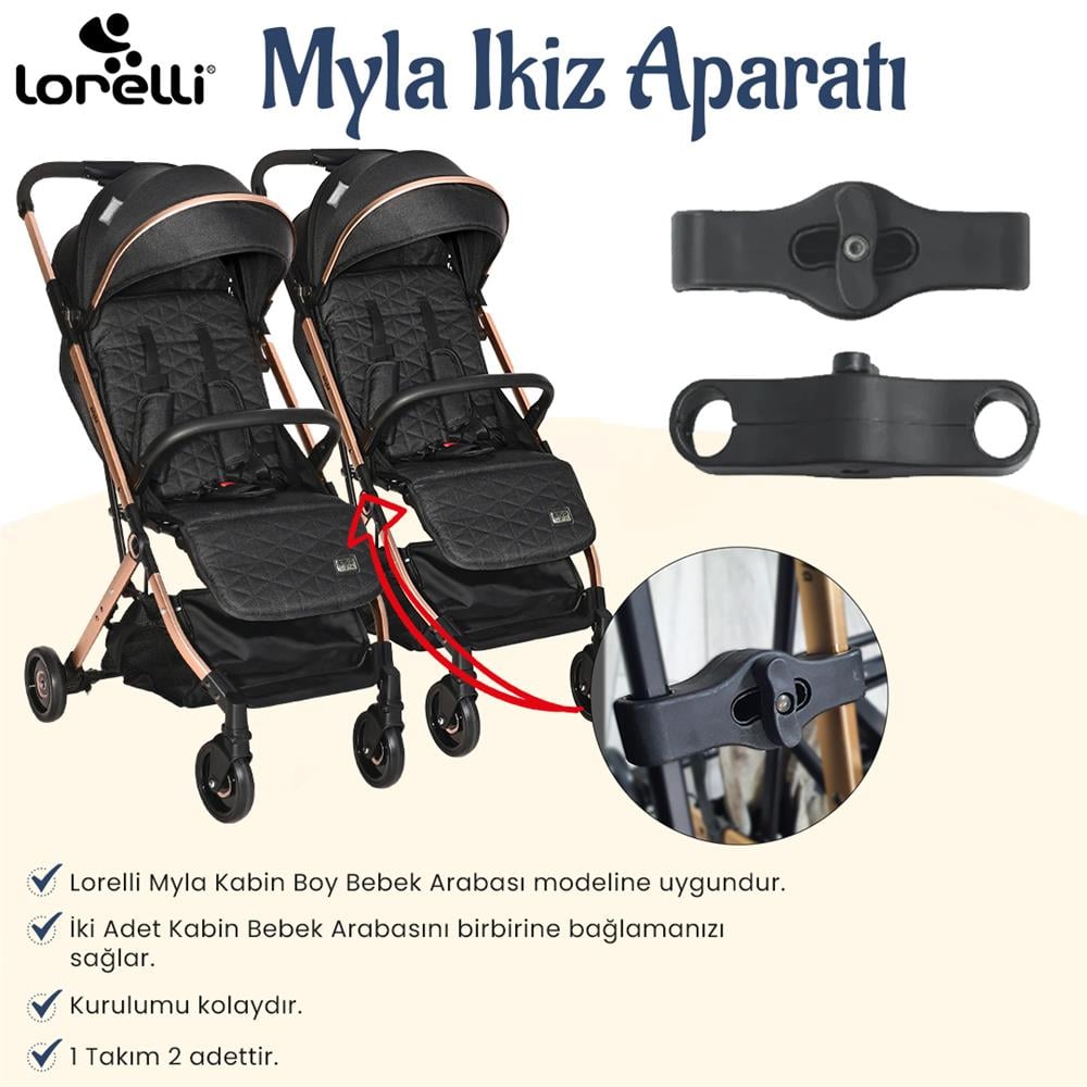 Lorelli Myla Kabin Bebek Arabası İkiz Bağlantı Aparatı