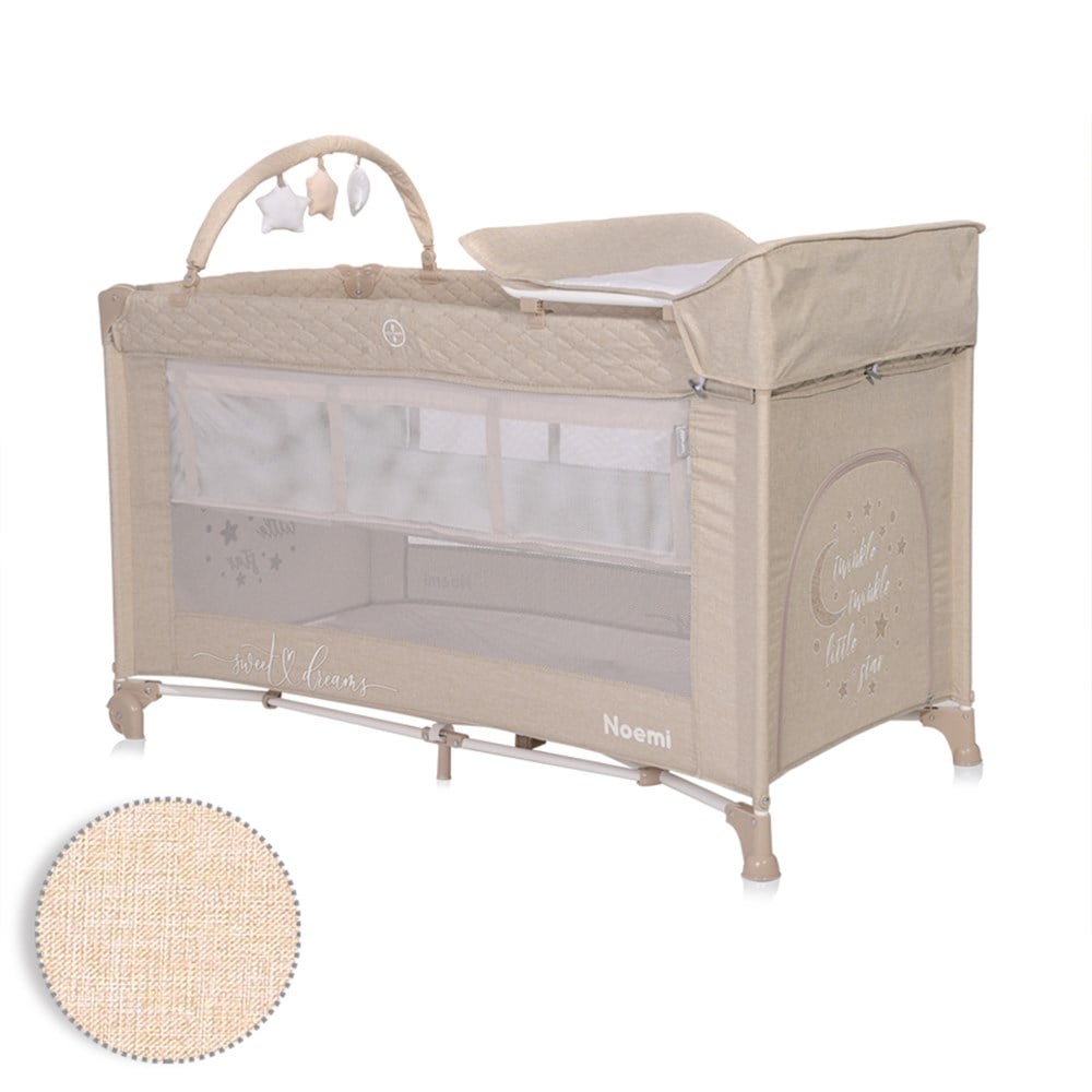 Lorelli Noemi 2 Layers Plus Park Yatak Beşik - Fog Beige Star