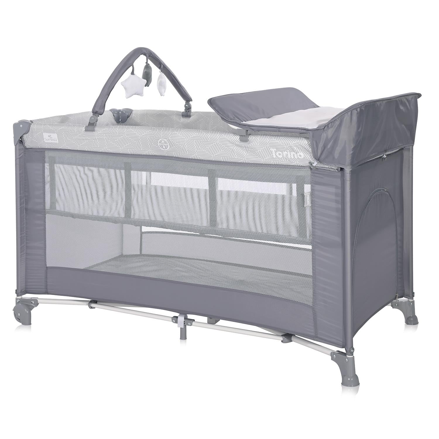 Lorelli Torino 2 Layers Plus Park Yatak Beşik - Grey Striped Elements