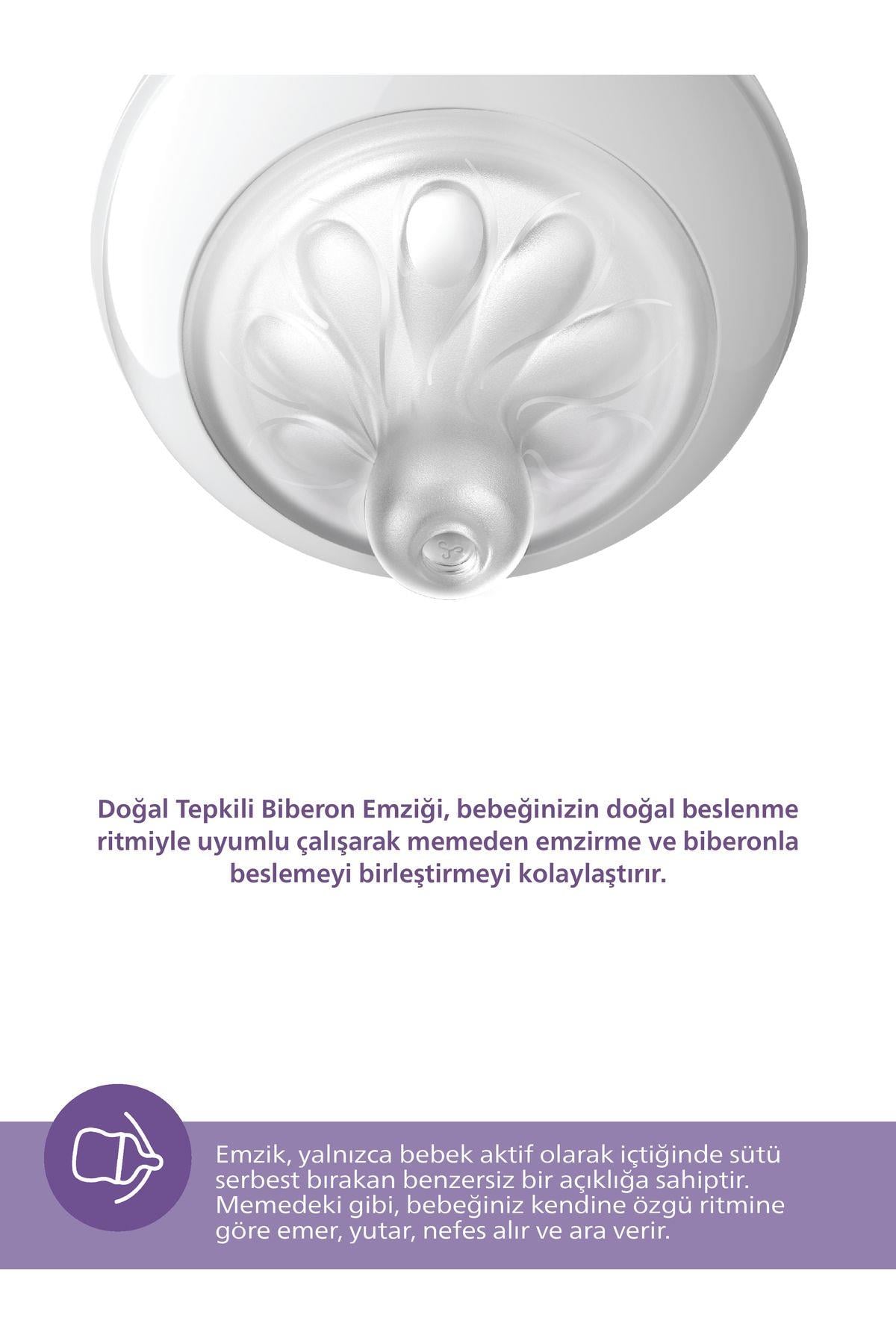 Philips Avent Scy903/01 Natural Response Doğal Tepkili Pp Biberon, 260ml, 1 Ay - Cam Değildir