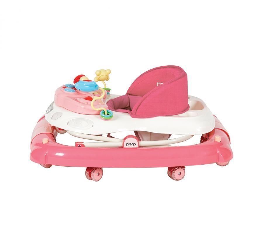Prego Digo Sallanan Silikon Tekerlekli Bebek Yürüteci 5082 Pembe