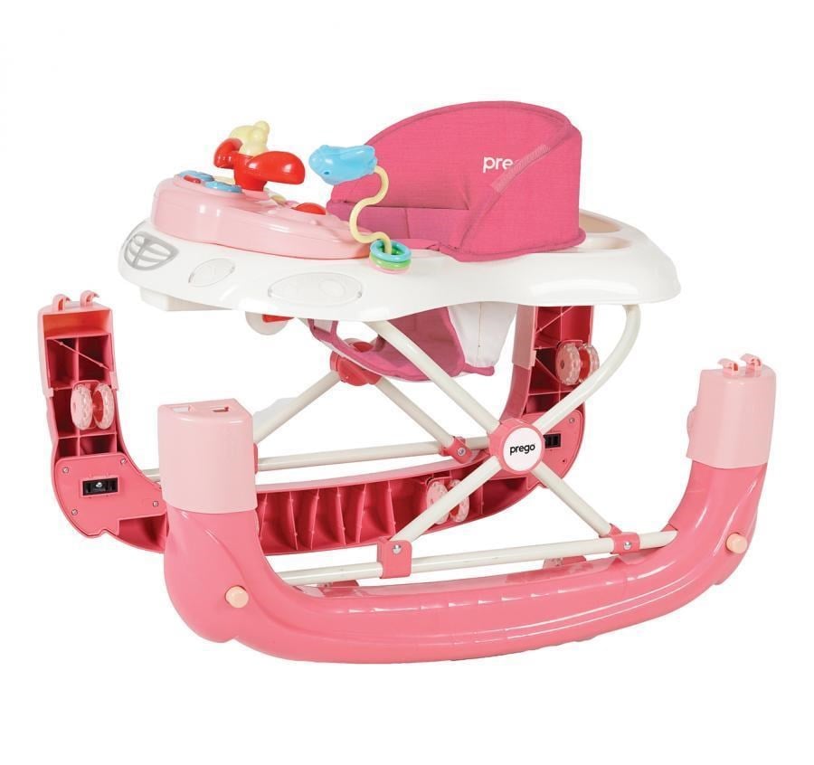 Prego Digo Sallanan Silikon Tekerlekli Bebek Yürüteci 5082 Pembe