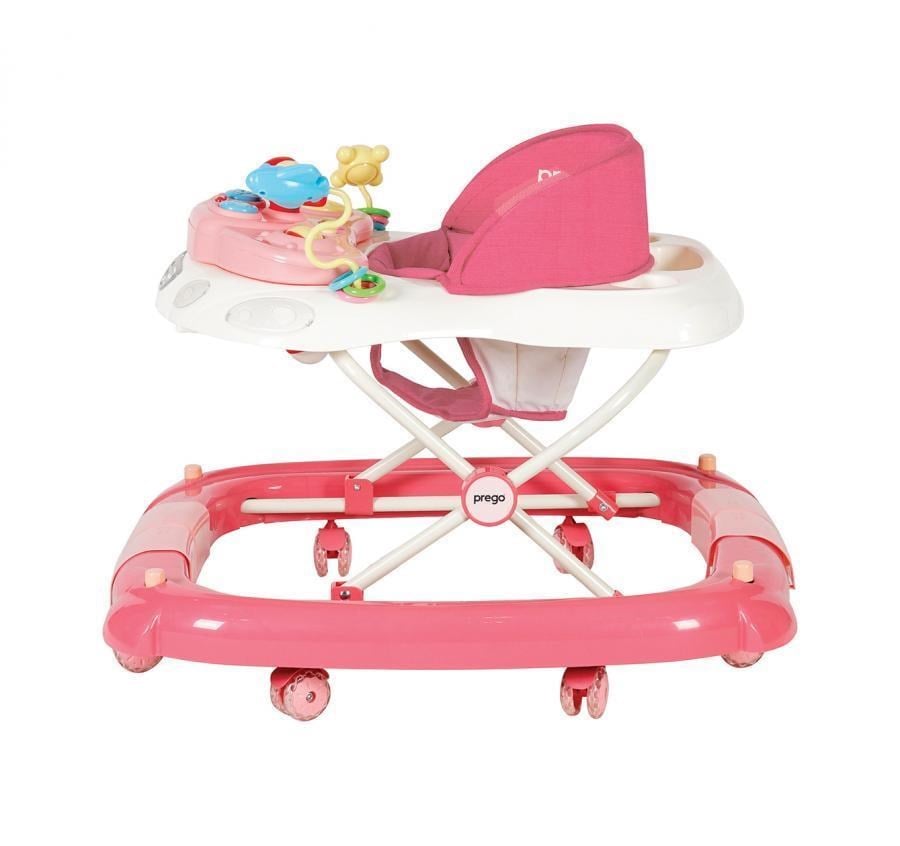 Prego Digo Sallanan Silikon Tekerlekli Bebek Yürüteci 5082 Pembe