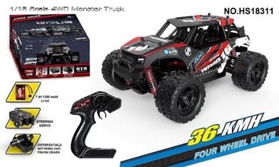 Toysan 1:18 Ölçek Dört Çeker Uzaktan Kumandalı 36km Hız Yapan Araba Hs18311