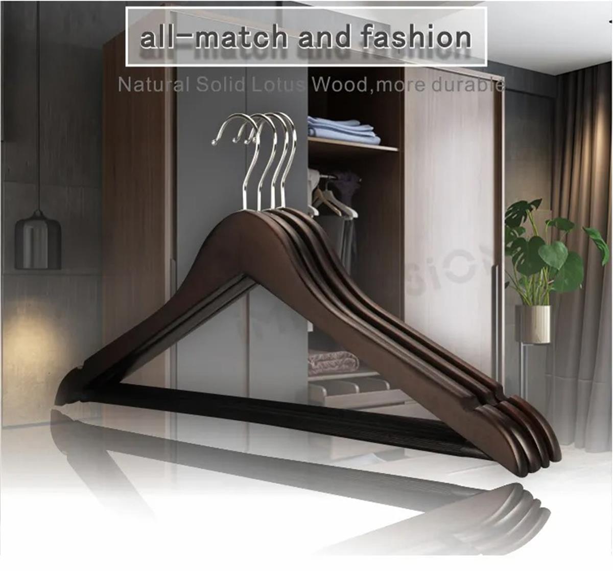 100 Adet Ahşap Gelinlik Askısı Kahverengi Ahşap Elbise Askısı Amerikan Kancalı 43 cm