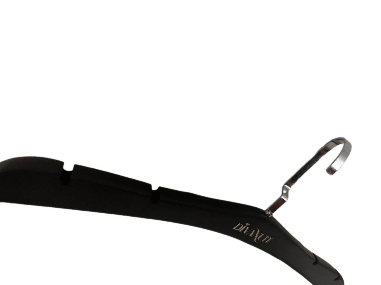 100 Adet Ahşap Gelinlik Askısı Siyah Abiye Askısı Kalın Kaftan Askısı 43 Cm Nikel Amerikan Kanca