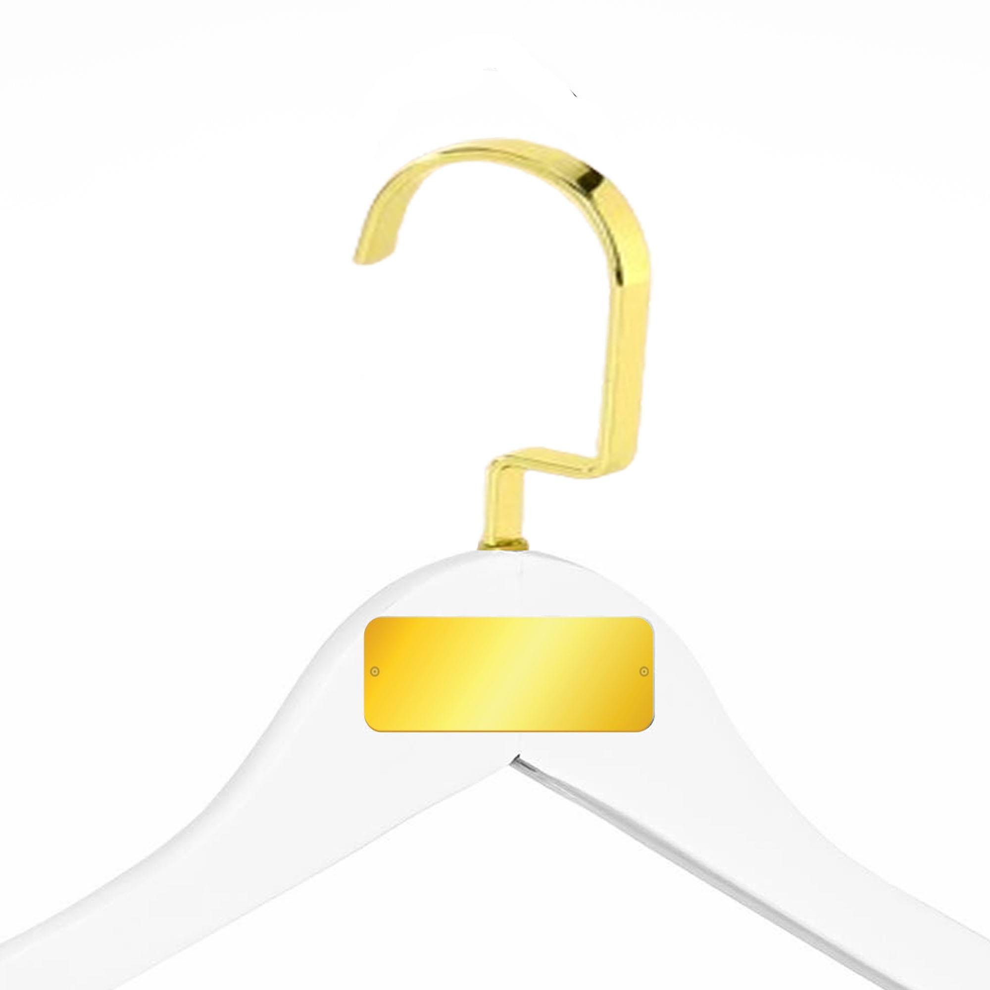 100 Adet Beyaz Elbise Askısı Gold Amerikan Kanca Gold Metal Plaka