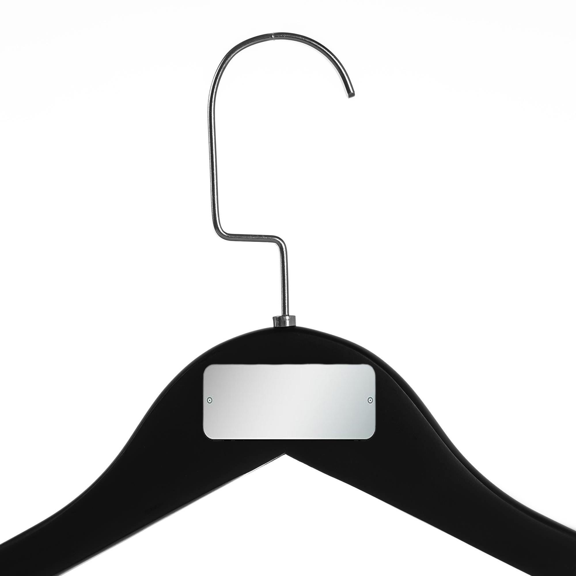 100 Adet Siyah Elbise Askısı Nikel Amerikan Kanca Silver Metal Plaka