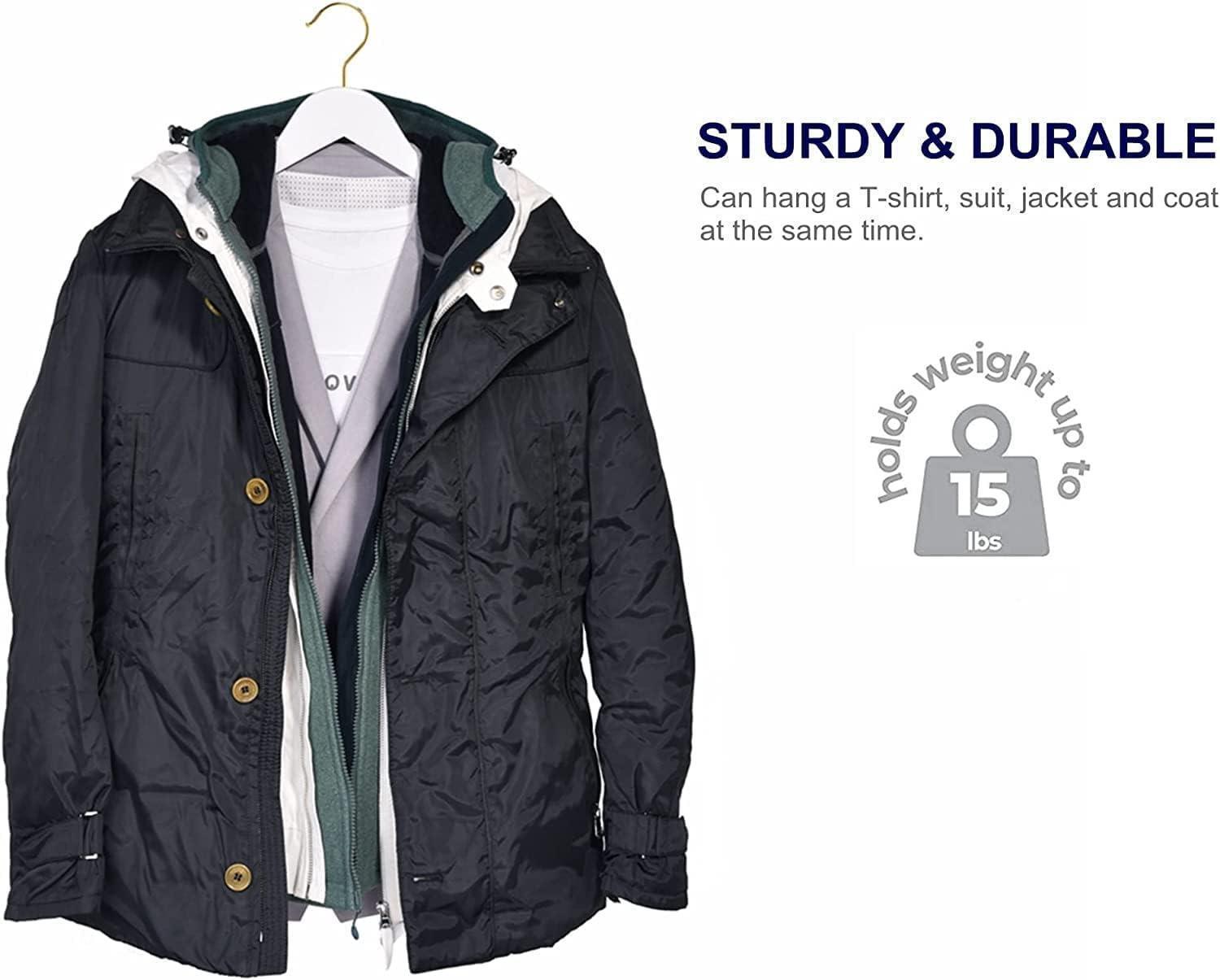 12 Adet Ahşap Askı Beyaz Kıyafet Askısı Pantolon ve Elbise Askısı 43 cm