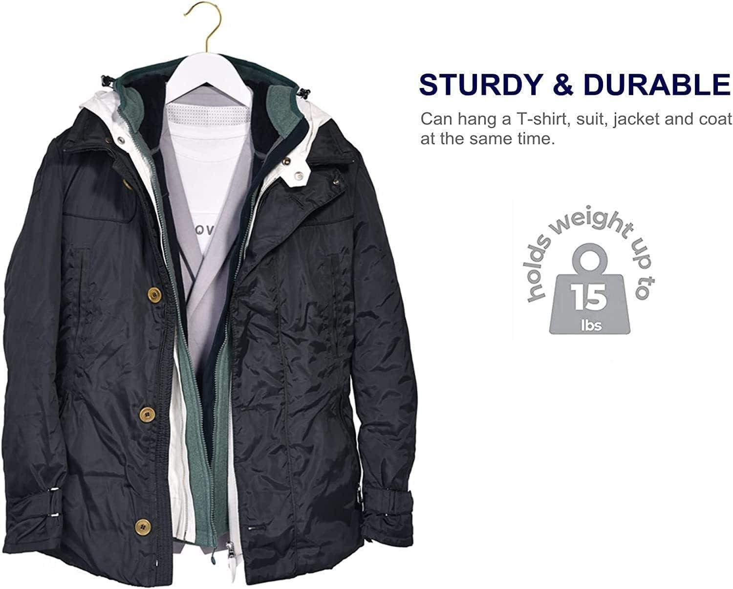 12 Adet Ahşap Askı Beyaz Kıyafet Askısı Pantolon ve Elbise Askısı 43 cm