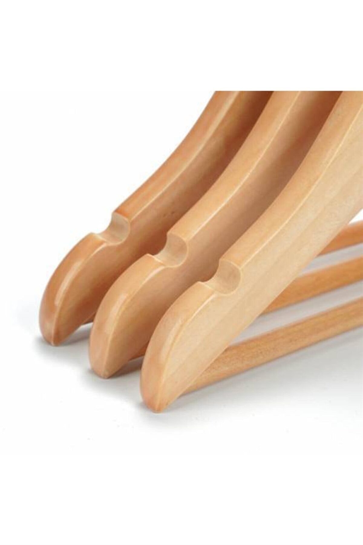 12 Adet Ahşap Bebek Elbise Askısı Bebek Kıyafet Askısı Vernikli 32 Cm