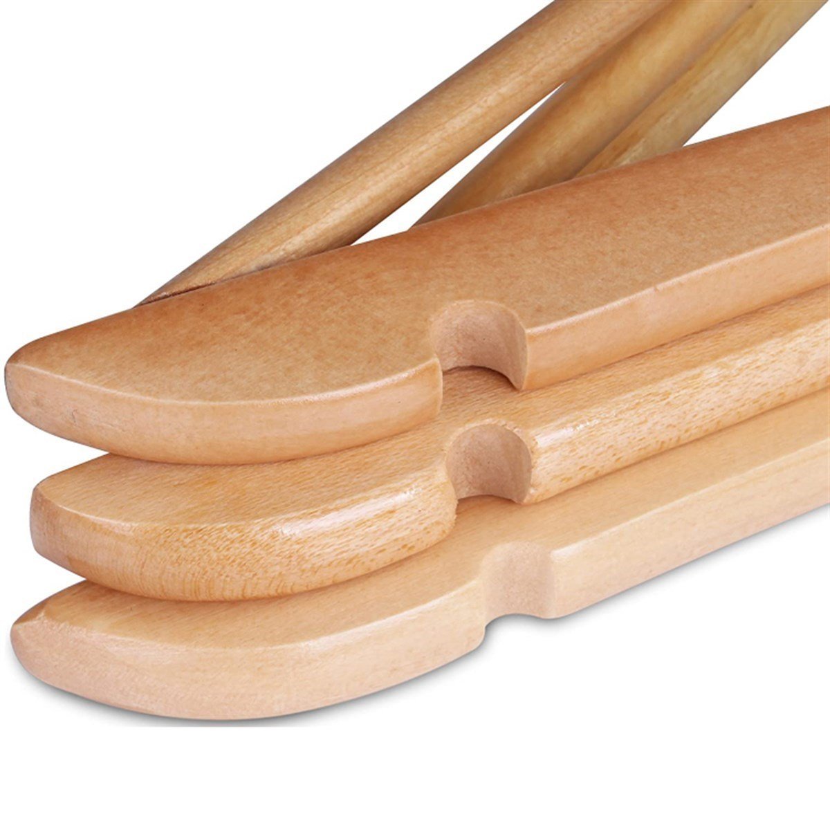 12 Adet Ahşap Elbise Askısı Kıyafet Askısı Ahşap Pantolon Askısı Vernikli 43 cm