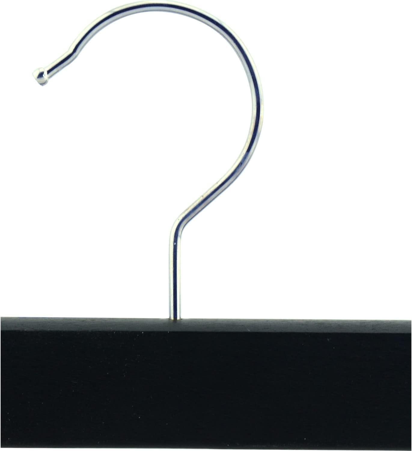 12 Adet Ahşap Pantolon Askısı, Mandallı Etek Askısı Siyah Boyalı 36 Cm