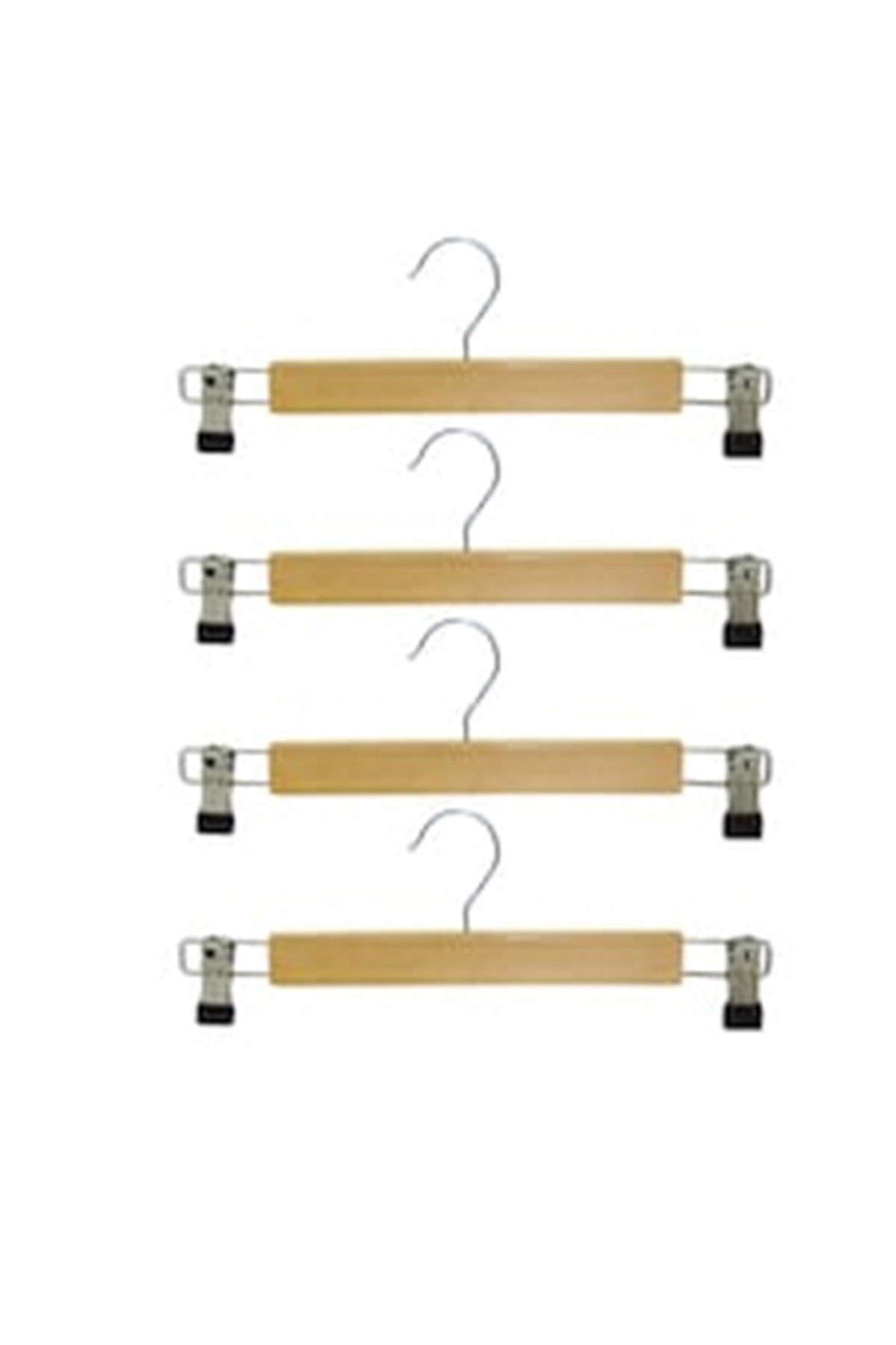 12 Adet Ahşap Pantolon Etek Mandallı Etek Askısı Vernikli 36 cm