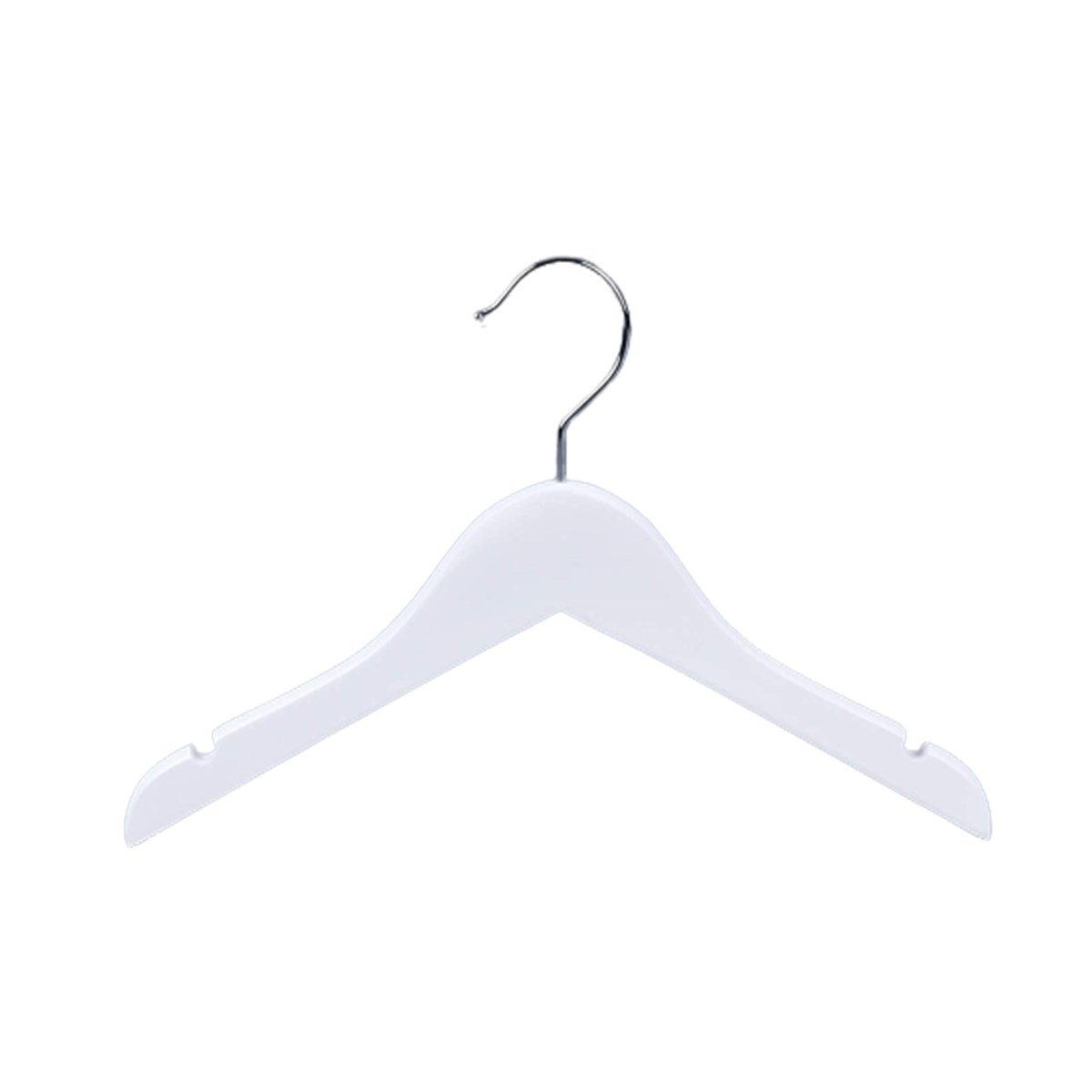 12 Adet Beyaz Ahşap Bebek Elbise Askısı Vernikli Ahşap Çocuk Askısı Beyaz Boyalı 32 cm