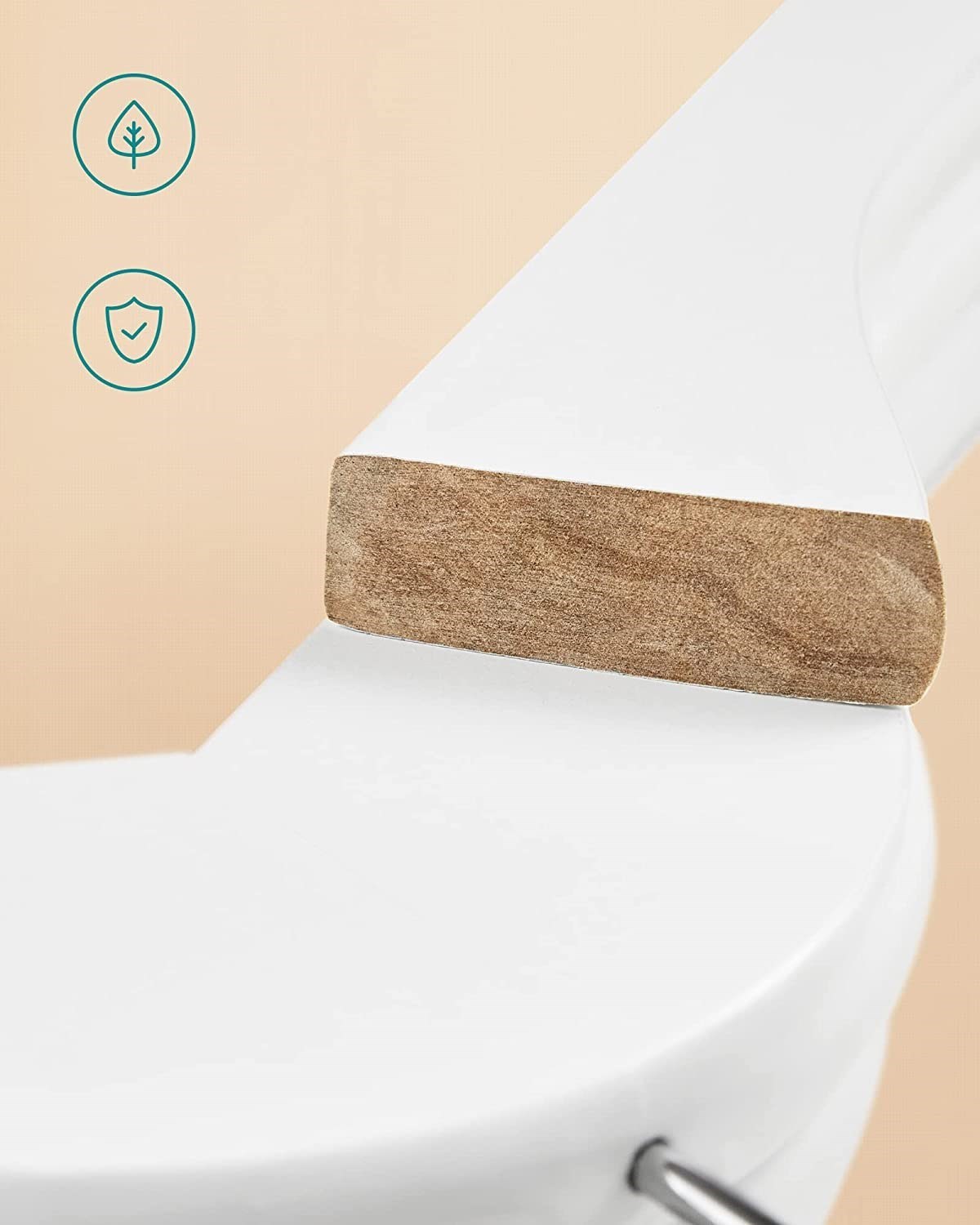 12 Adet Beyaz Ahşap Elbise Askısı, Ahşap Kıyafet Askısı Beyaz Boyalı 43 cm