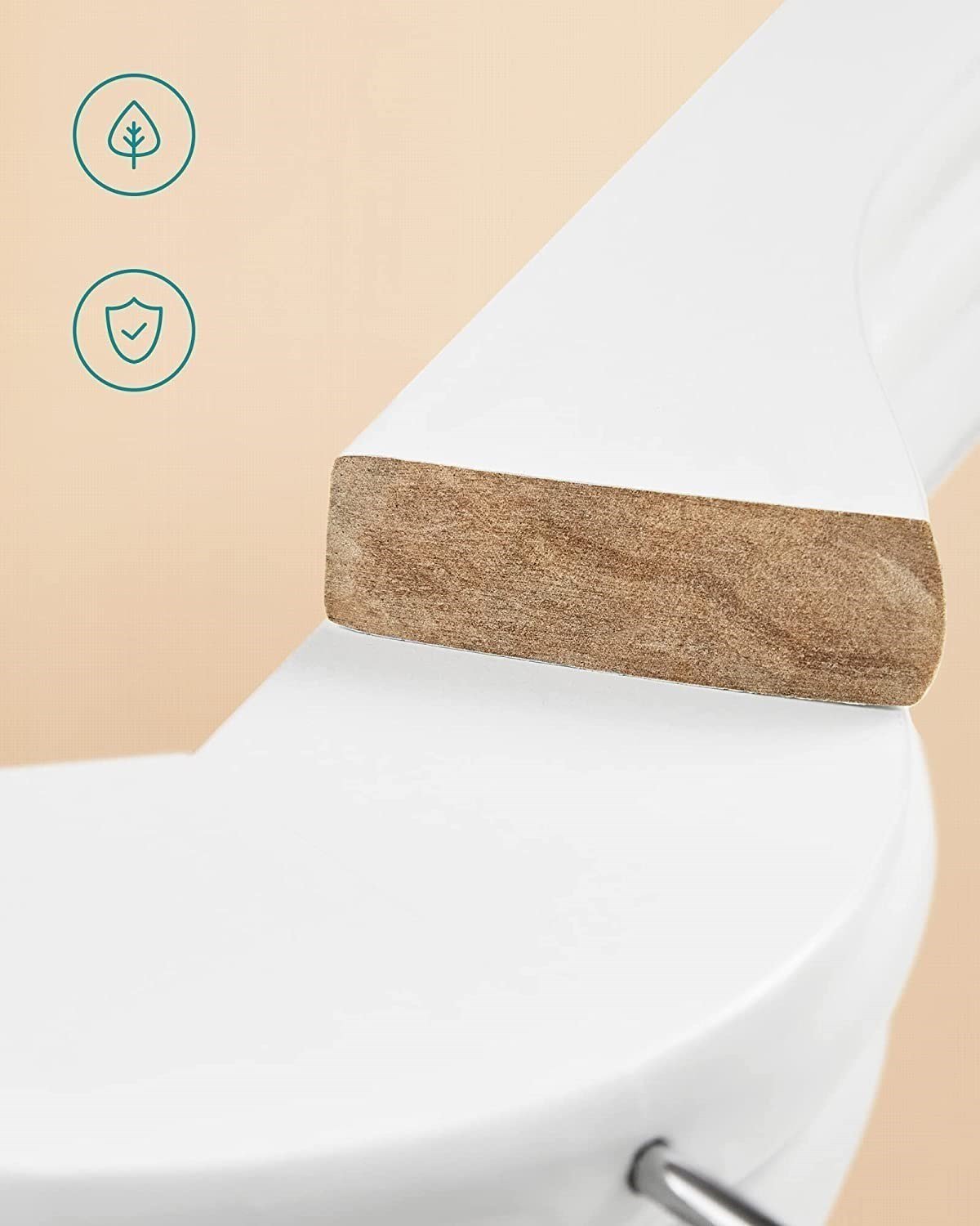 12 Adet Beyaz Ahşap Elbise Askısı, Ahşap Kıyafet Askısı Beyaz Boyalı 43 cm