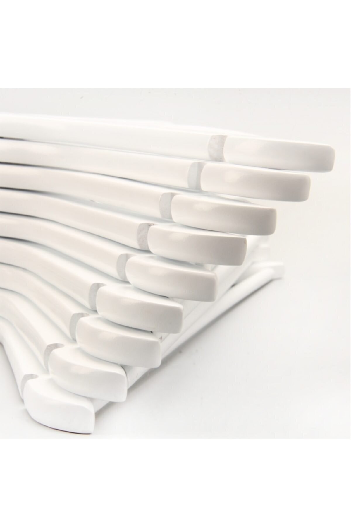 24 Adet Ahşap Gelinlik Askısı Beyaz Abiye Askısı Metalik Kanca 43 cm