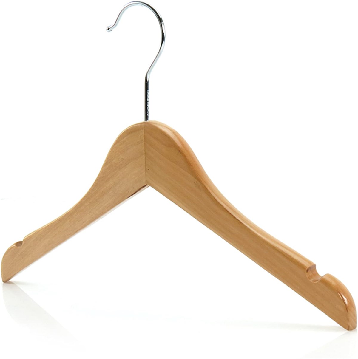 50 Adet Ahşap Bebek Elbise Askısı Vernikli Ahşap Çocuk Askısı 32 cm