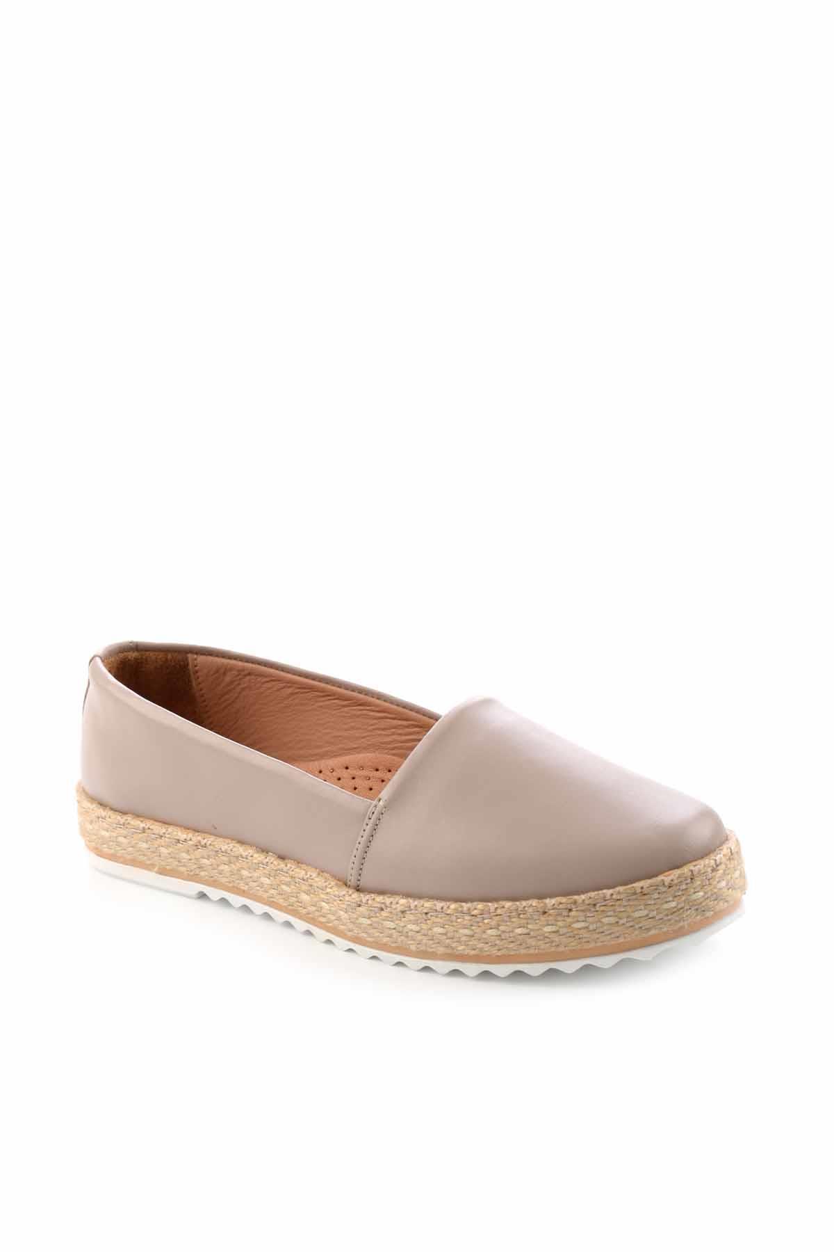 Açık Kum Hakiki Deri Kadın Espadril K01582021803