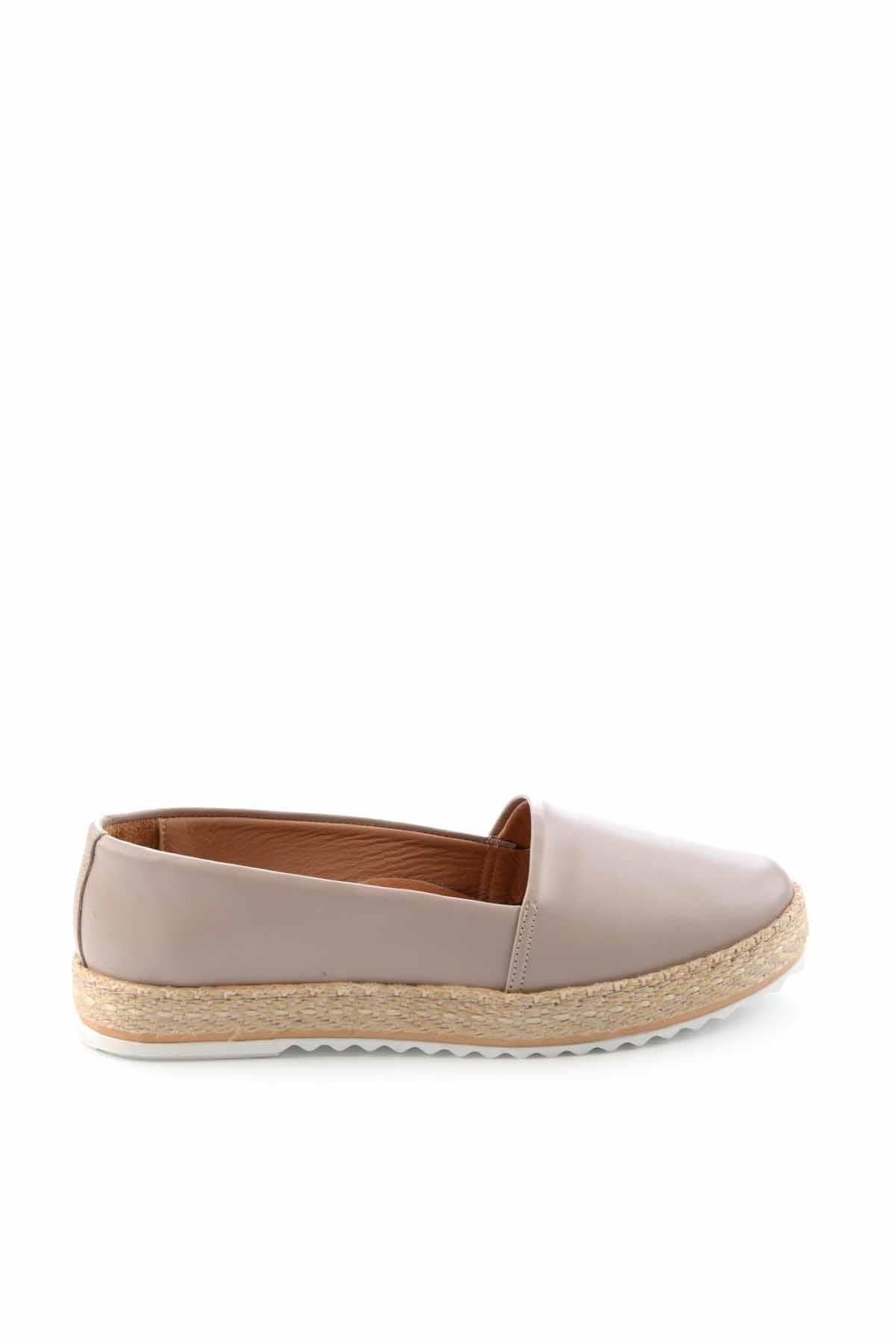 Açık Kum Hakiki Deri Kadın Espadril K01582021803