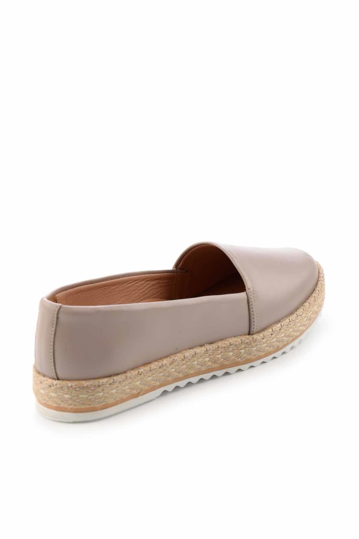 Açık Kum Hakiki Deri Kadın Espadril K01582021803